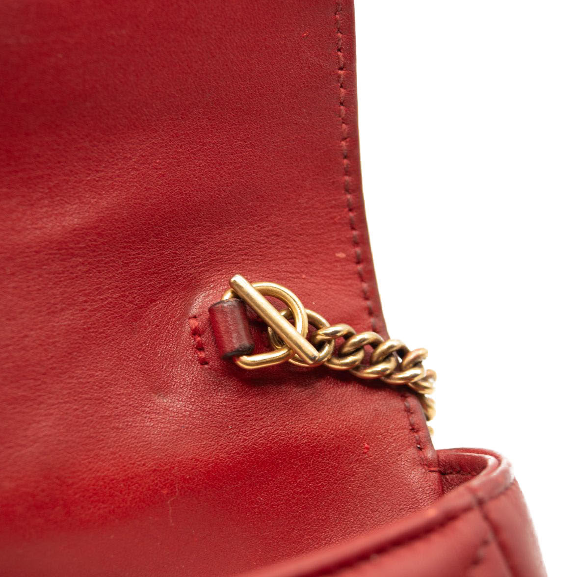 Gucci Calfskin Matelasse Super Mini GG Marmont Shoulder Bag Hibiscus Red