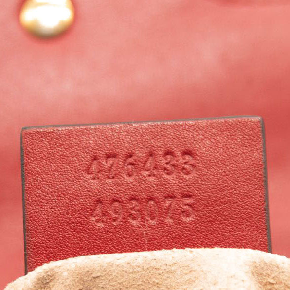 Gucci Calfskin Matelasse Super Mini GG Marmont Shoulder Bag Hibiscus Red