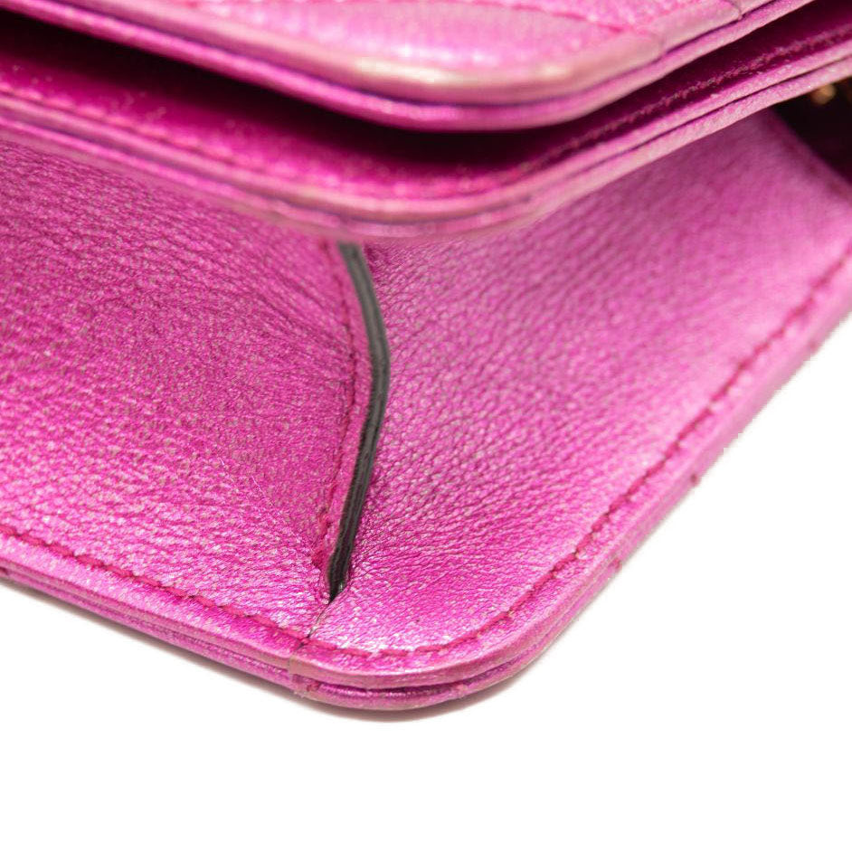 CHANEL Leather Matelasse Coco Mark Chain Shoulder Bag Metallic Pink Ladies  | eLADY Globazone