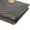 Gucci Calfskin Matelasse GG Marmont Card Case Wallet Black