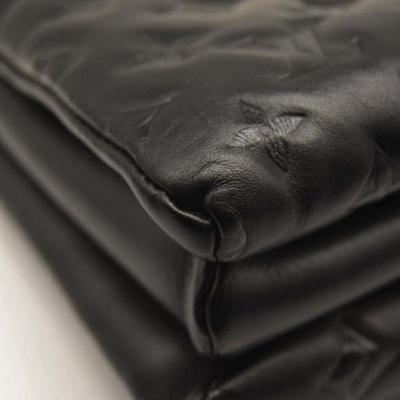 Used Louis Vuitton Lambskin Embossed Monogram Coussin PM Black