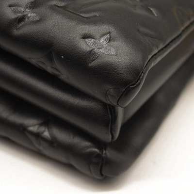 Used Louis Vuitton Lambskin Embossed Monogram Coussin PM Black
