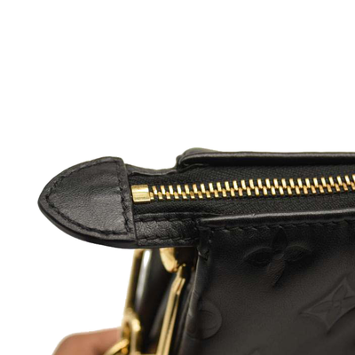 Used Louis Vuitton Lambskin Embossed Monogram Coussin PM Black