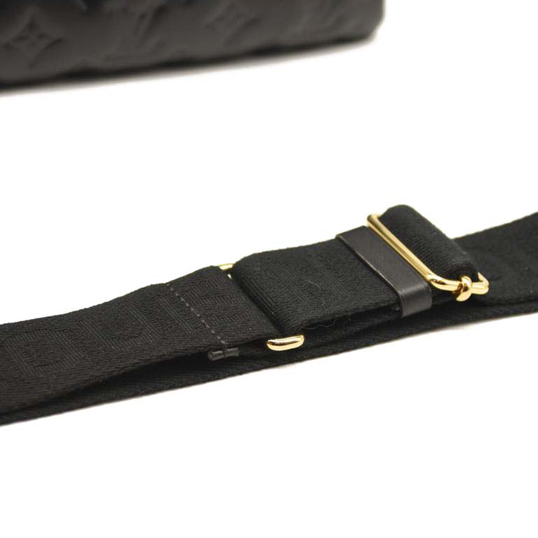 Used Louis Vuitton Lambskin Embossed Monogram Coussin PM Black