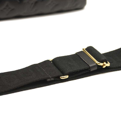 Used Louis Vuitton Lambskin Embossed Monogram Coussin PM Black