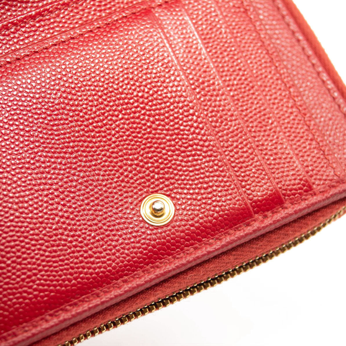 Saint Laurent 'Monogram' Zip Around Quilted Calfskin Leather Wallet