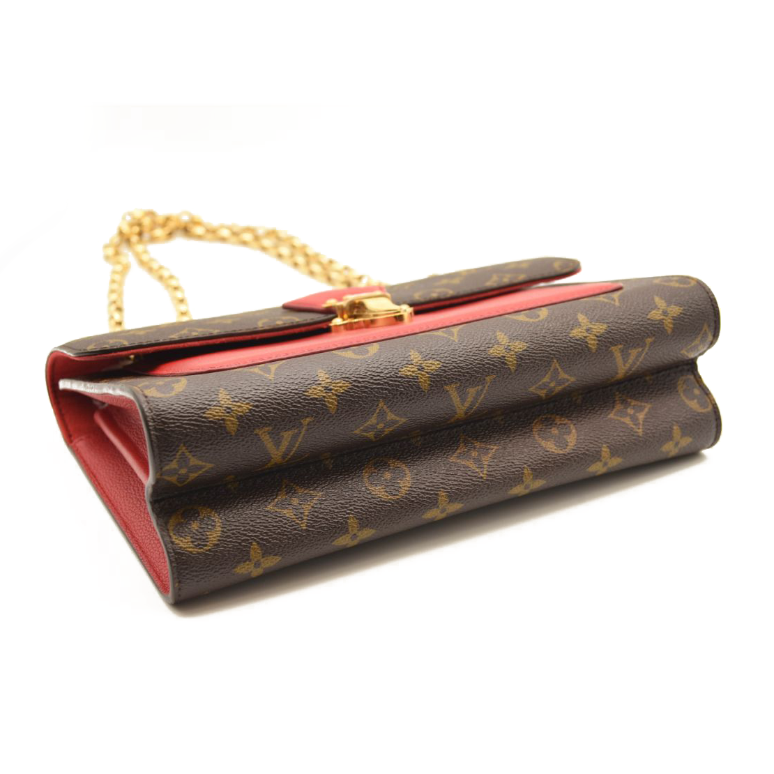 Louis Vuitton Monogram Victoire Cherry Chain Shoulder Bag Red Brown Gold