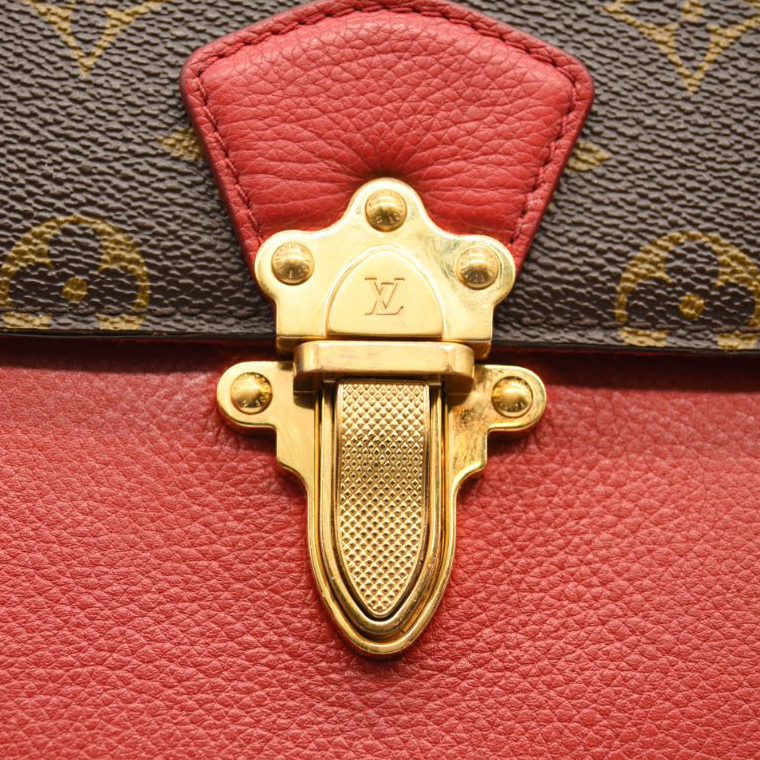Louis Vuitton Monogram Victoire Cherry Chain Shoulder Bag Red Brown Gold