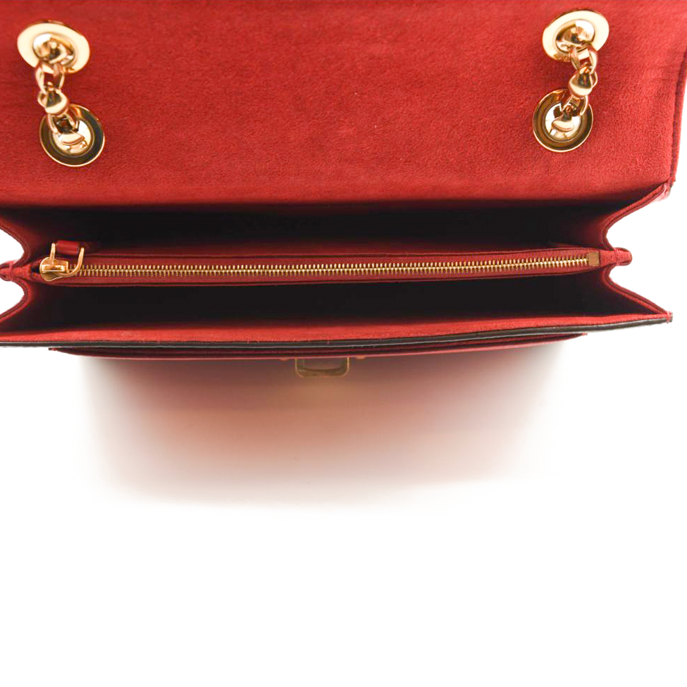Louis Vuitton Monogram Victoire Cherry Chain Shoulder Bag Red Brown Gold