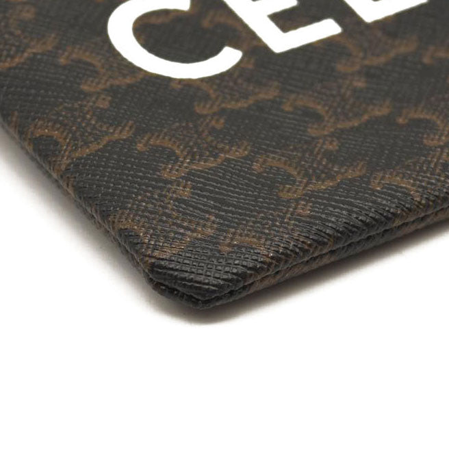 Celine Triomphe Canvas Coin and Card Pouch Black