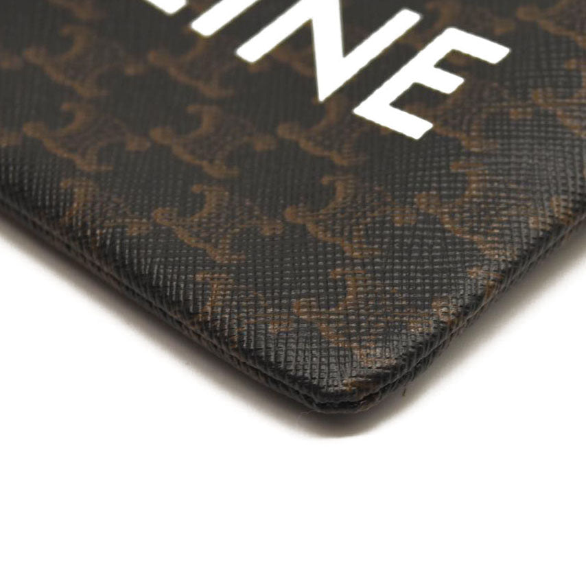 Celine Triomphe Canvas Coin and Card Pouch Black