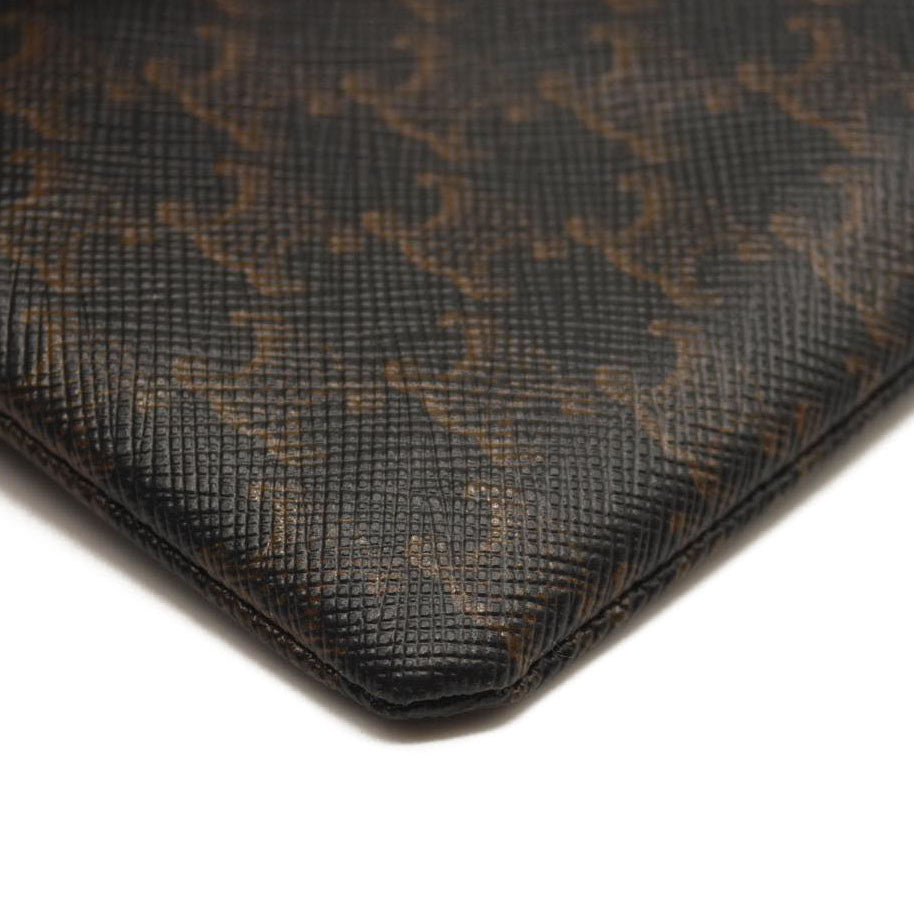 Celine Triomphe Canvas Coin and Card Pouch Black