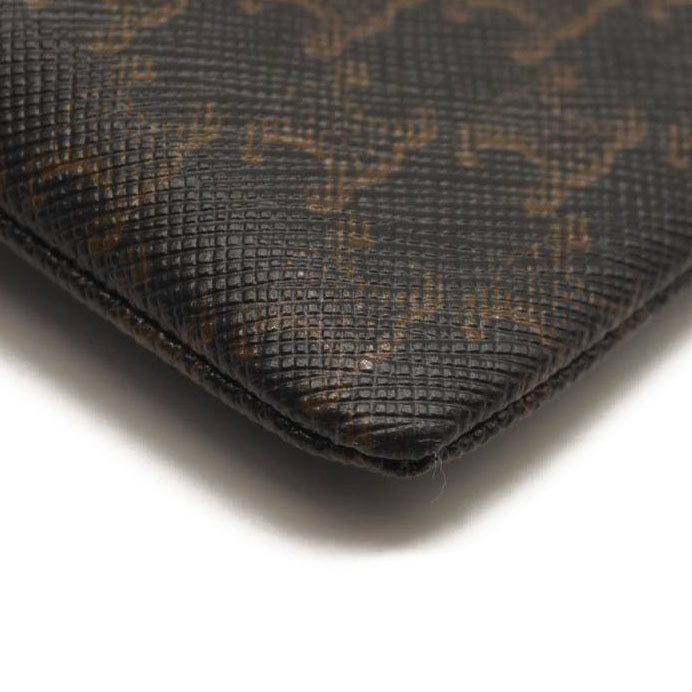 Celine Triomphe Canvas Coin and Card Pouch Black