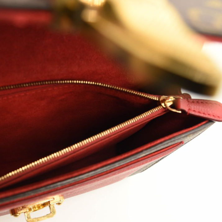 Louis Vuitton Monogram Victoire Cherry Chain Shoulder Bag Red Brown Gold