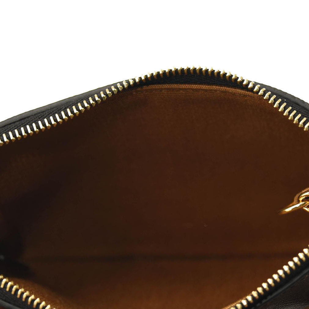 Celine Triomphe Canvas Coin and Card Pouch Black