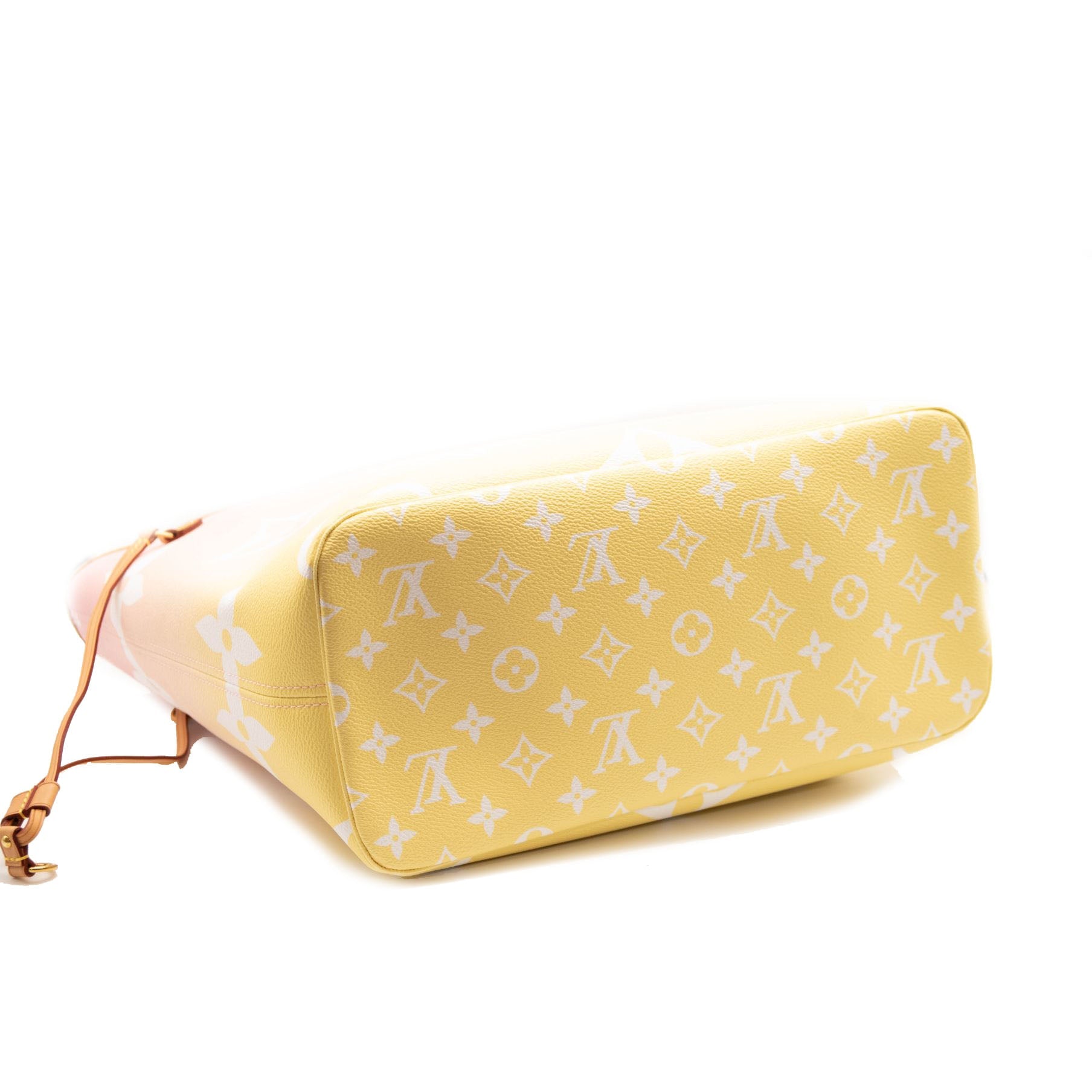 Louis Vuitton Pink & Yellow Monogram Giant By The Pool Neverfull MM