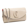 NEW $1200 Christian Louboutin Loubi54 Leather Wallet on a Chain Goose Grey