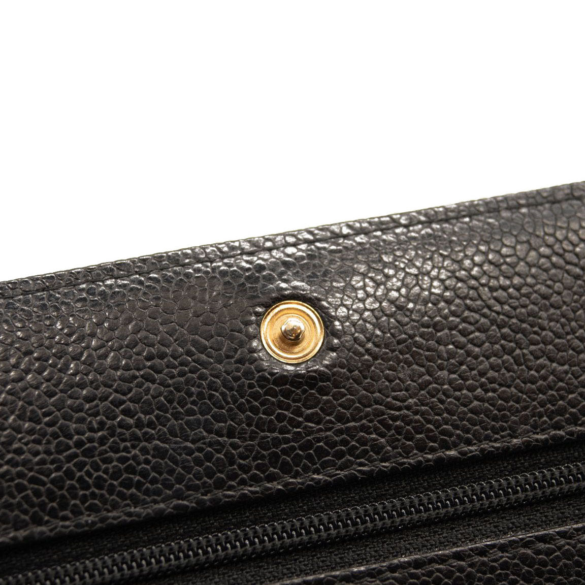 Chanel Caviar Quilted Boy Wallet On Chain WOC Black