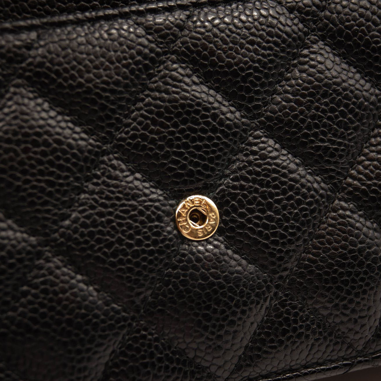 Chanel Caviar Quilted Boy Wallet On Chain WOC Black