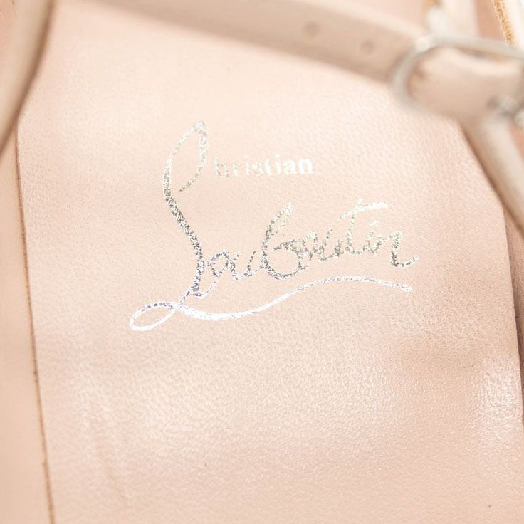 NEW Christian Louboutin Conclusive Pointed Toe Ankle Strap Pump Leche EU 38