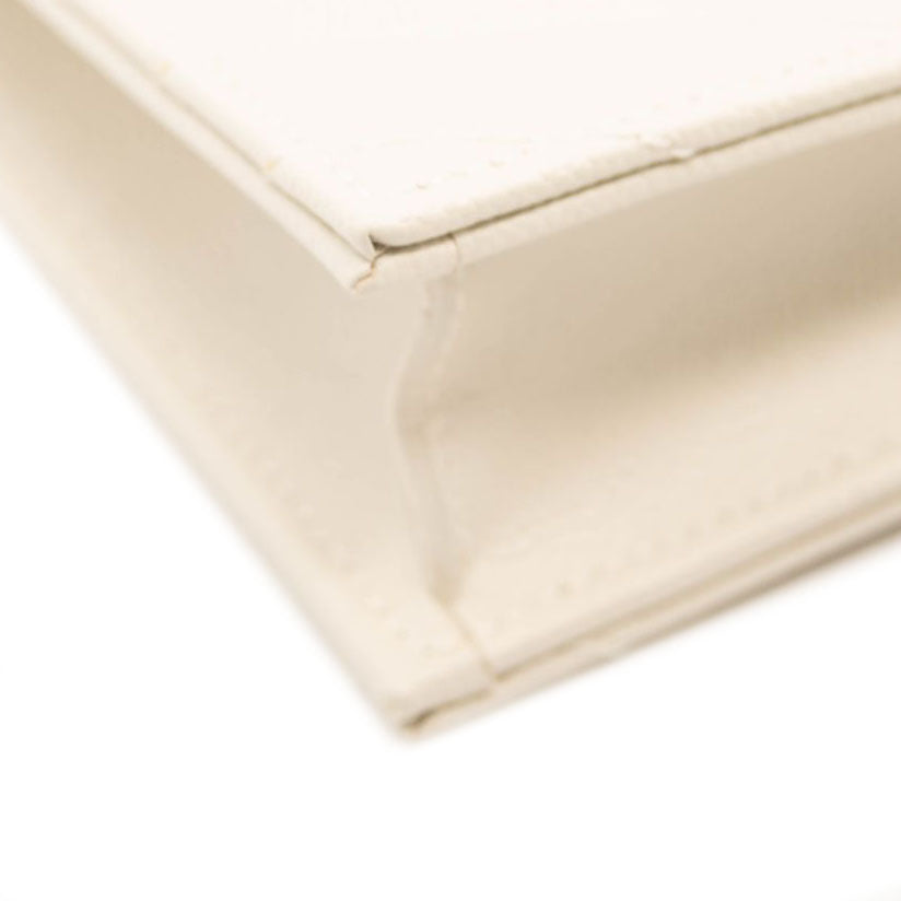 NEW SAINT LAURENT Grain De Poudre Matelasse Chevron Cassandre Envelope Chain Wallet Nude Powder