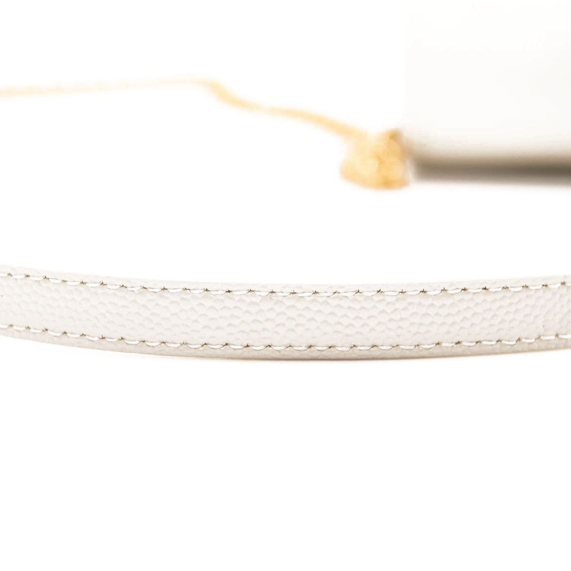 NEW SAINT LAURENT Grain De Poudre Matelasse Chevron Cassandre Envelope Chain Wallet Nude Powder