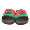 NEW GUCCI Rubber Web Womens Interlocking G Slide Sandals 36 Black Green Red