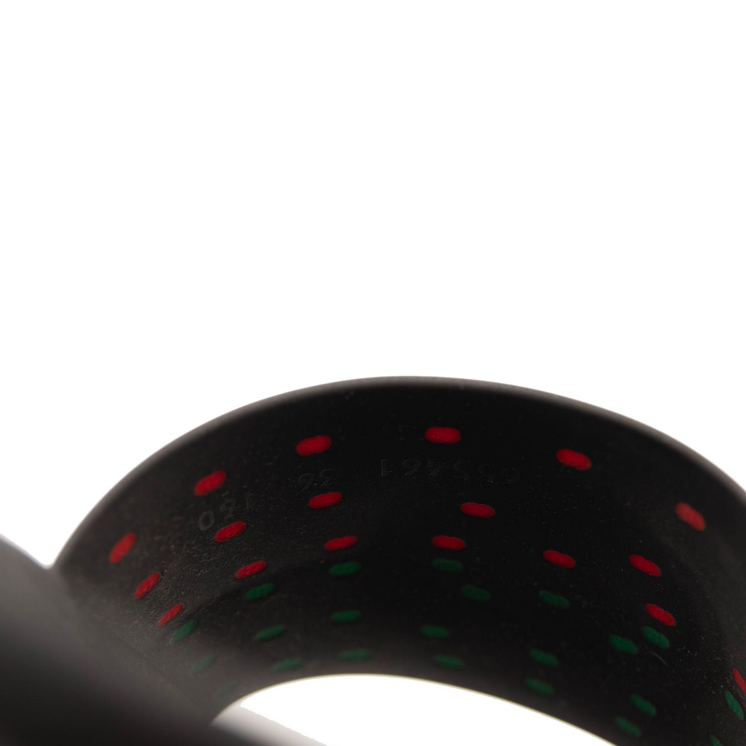 NEW GUCCI Rubber Web Womens Interlocking G Slide Sandals 36 Black Green Red