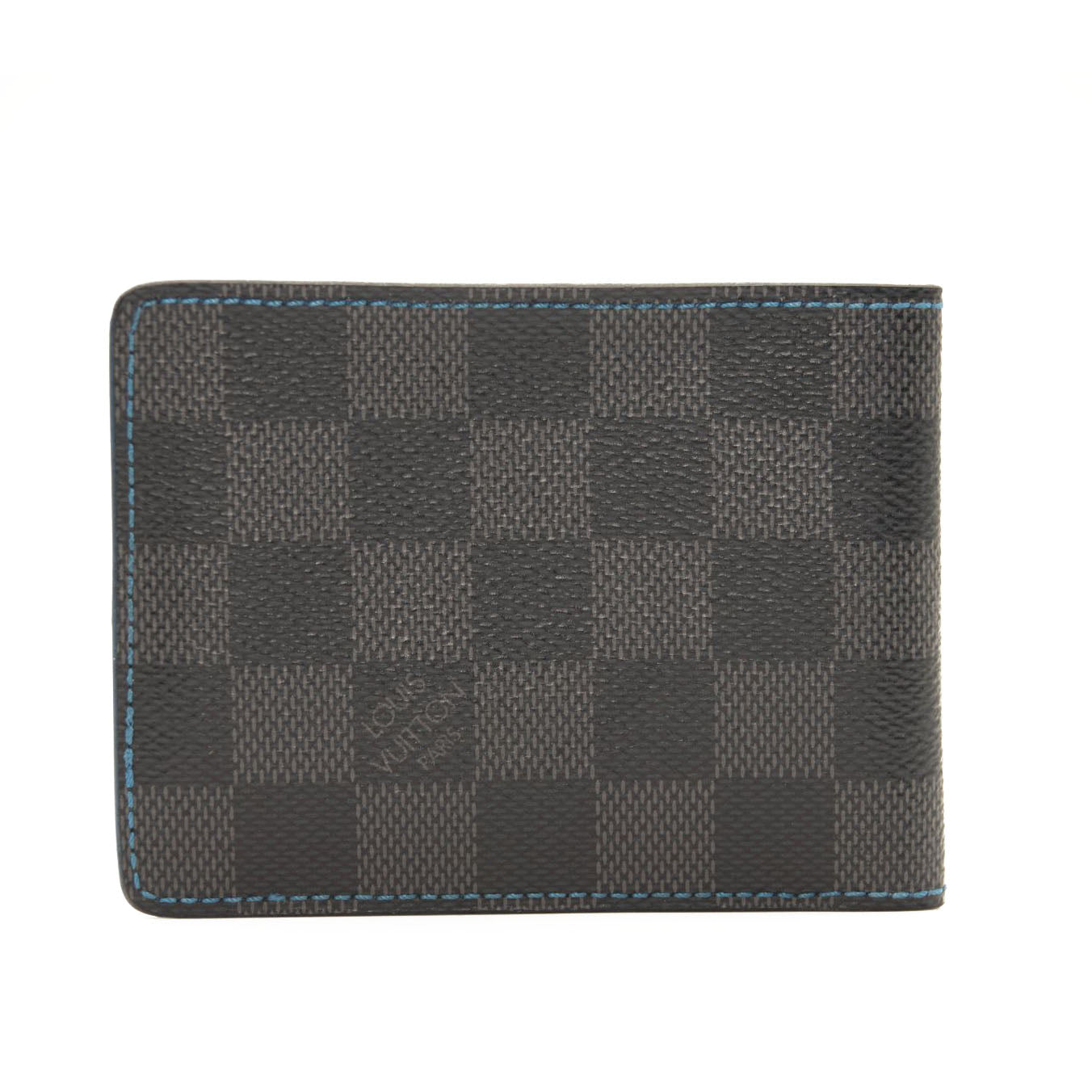 LOUIS VUITTON Damier Graphite Slender Wallet Blue