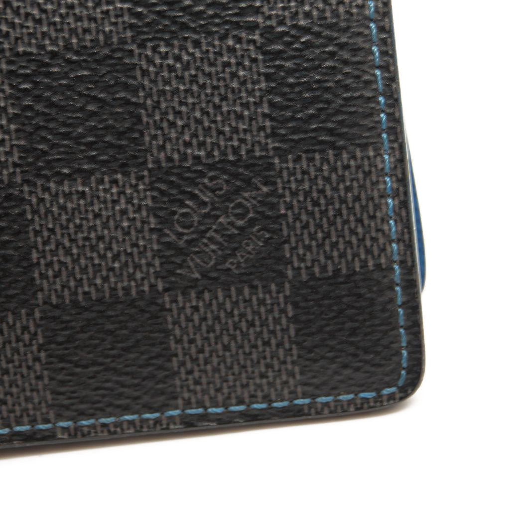 LOUIS VUITTON Damier Graphite Slender Wallet Blue