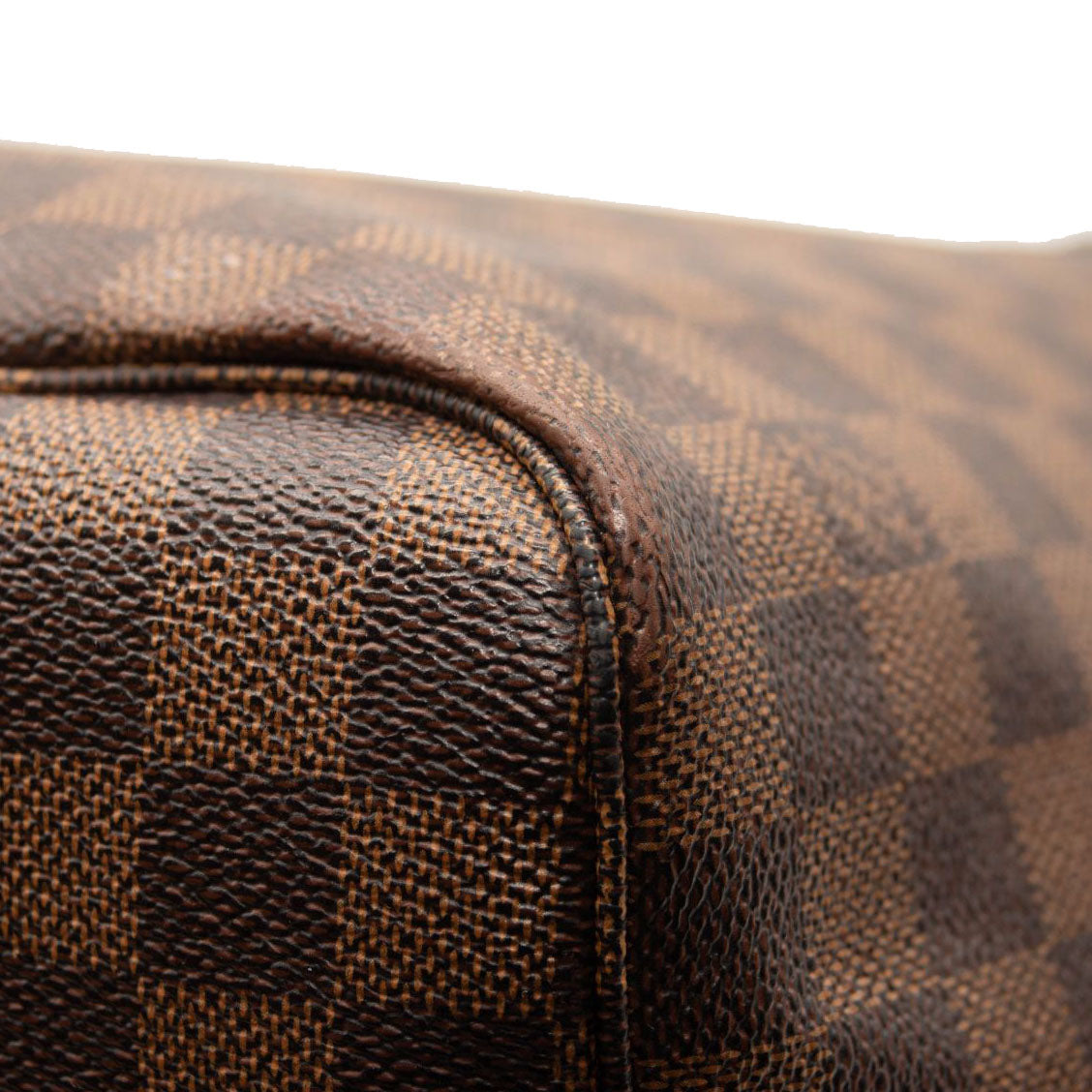 LOUIS VUITTON Brown Damier Ebene Neverfull MM Tote Bag Rose Ballerine