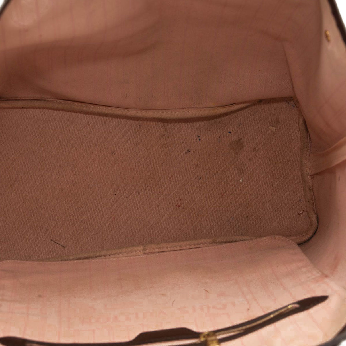 LOUIS VUITTON Brown Damier Ebene Neverfull MM Tote Bag Rose Ballerine