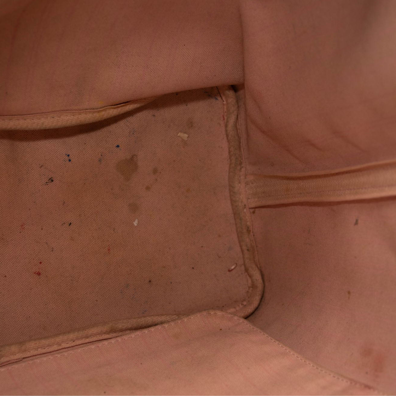 LOUIS VUITTON Brown Damier Ebene Neverfull MM Tote Bag Rose Ballerine