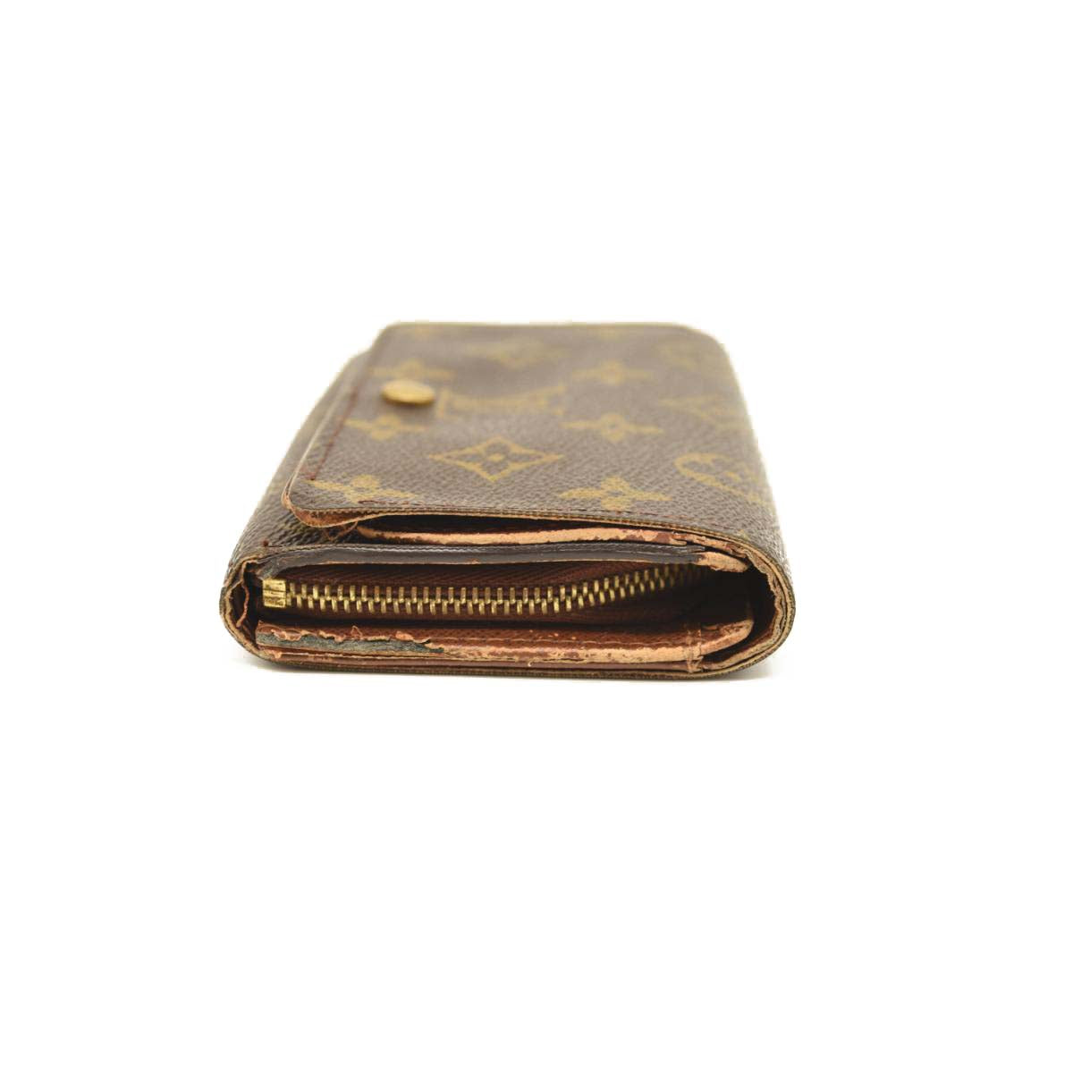 USED Louis Vuitton Monogram Porte-Monnaie Tresor Wallet