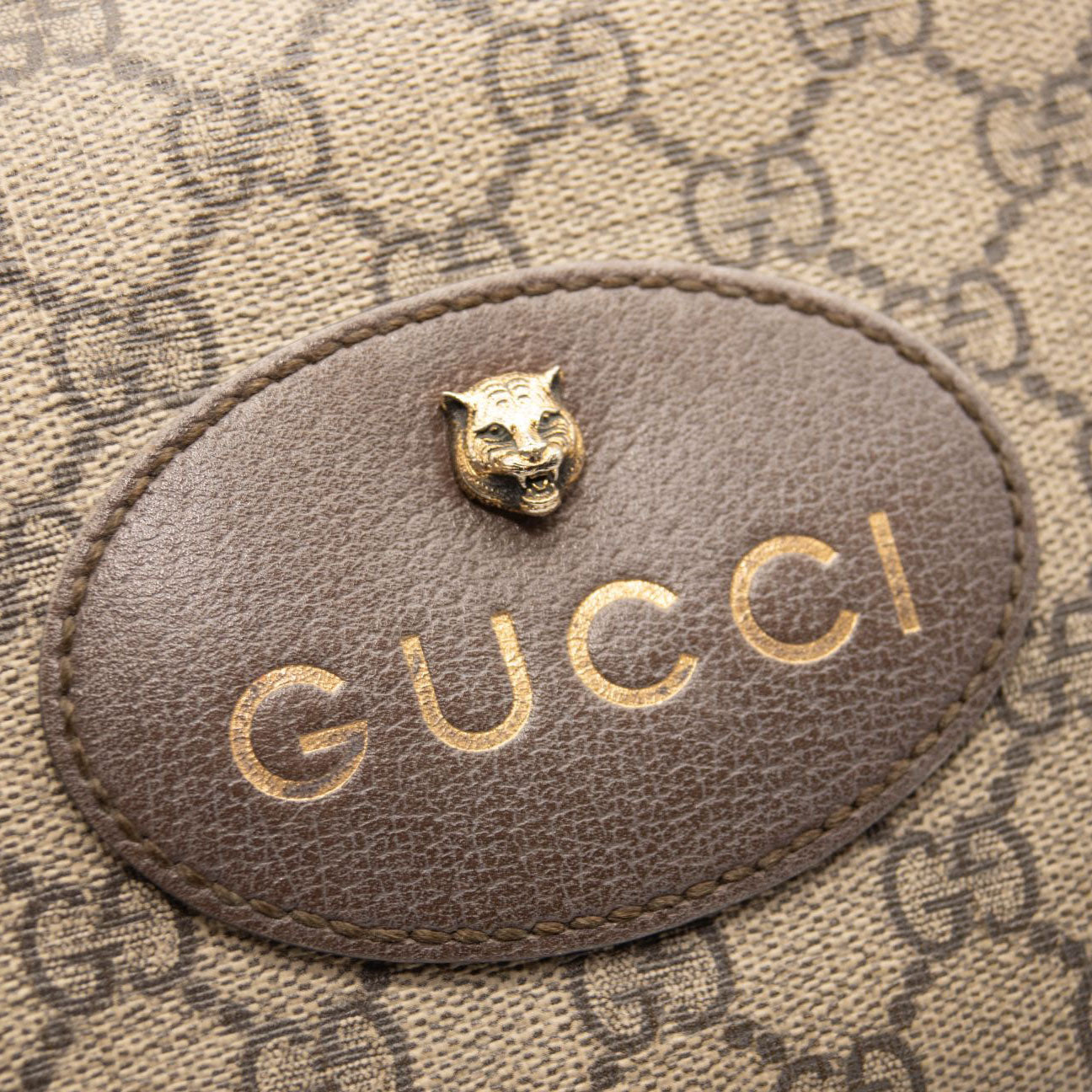 GUCCI GG Supreme Monogram Web Neo Vintage Shoulder Bag Beige New Acero Crop