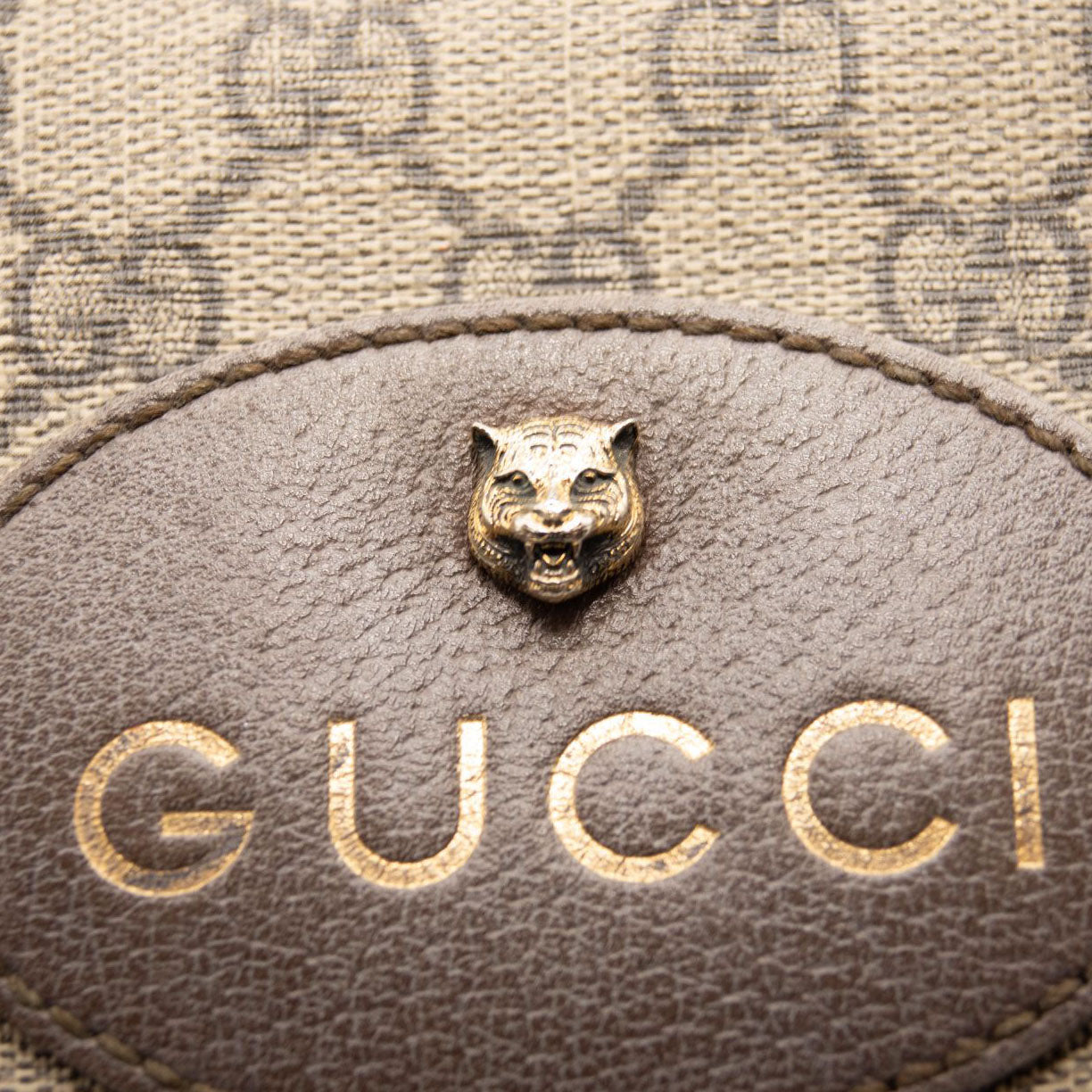 GUCCI GG Supreme Monogram Web Neo Vintage Shoulder Bag Beige New Acero Crop