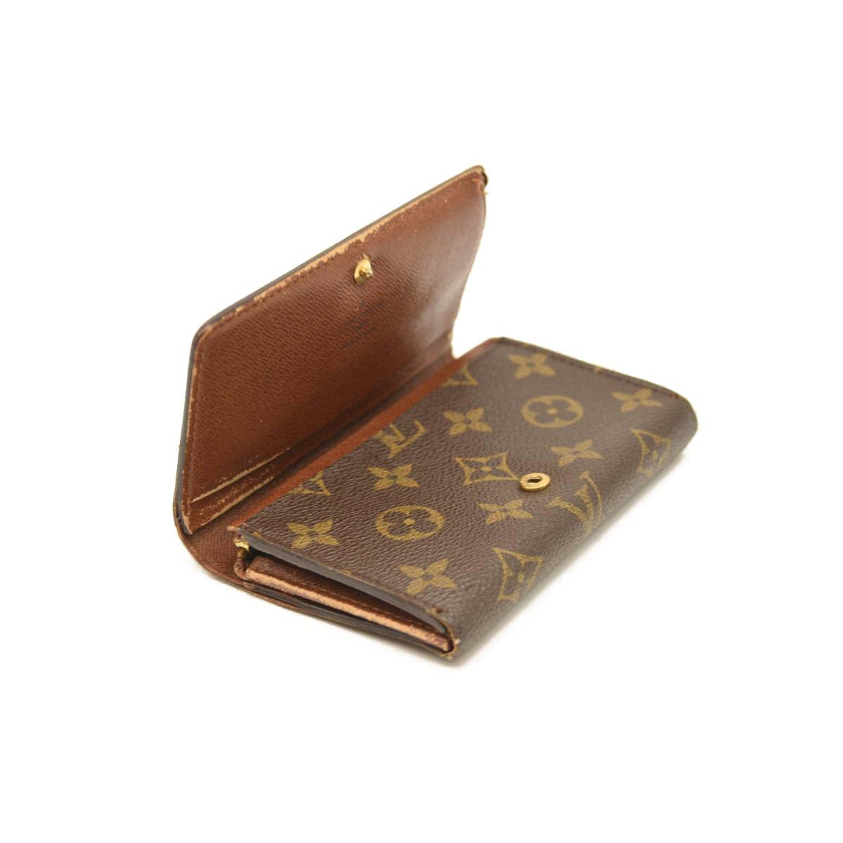 USED Louis Vuitton Monogram Porte-Monnaie Tresor Wallet