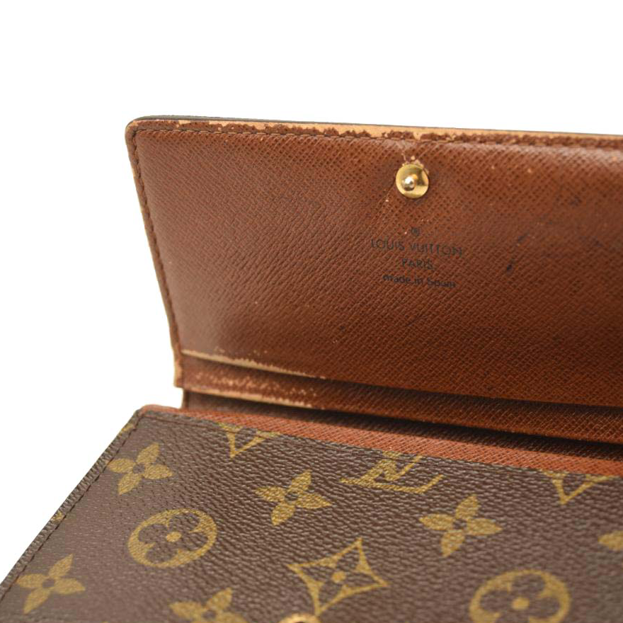 USED Louis Vuitton Monogram Porte-Monnaie Tresor Wallet