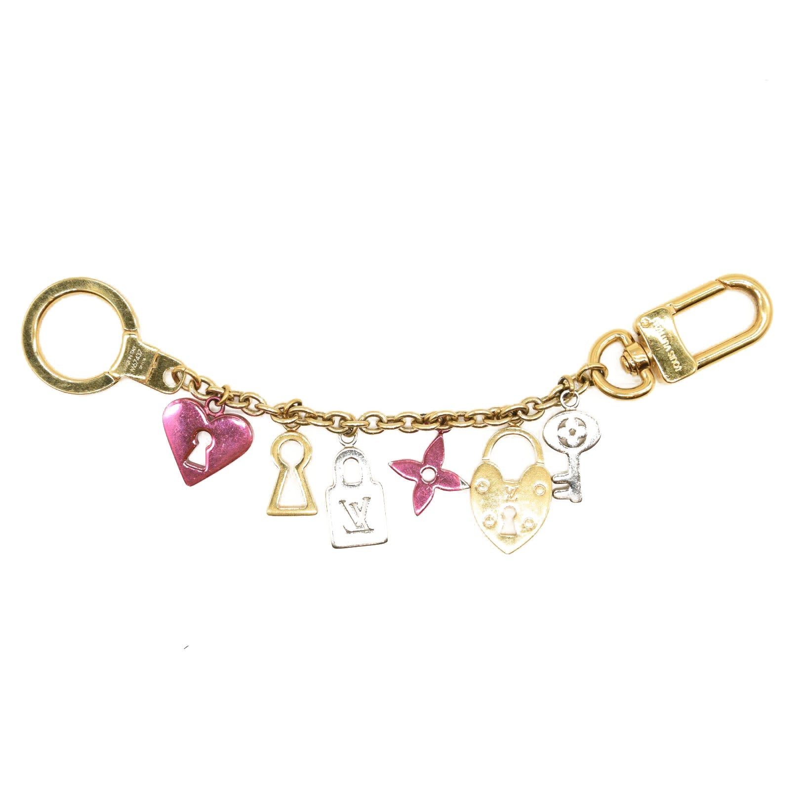 LOUIS VUITTON Love Lock Heart Key Chain Bag Charm MyDesignerly