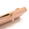 PRADA Saffiano Metal Continental Zippy Zip Around Wallet Pink