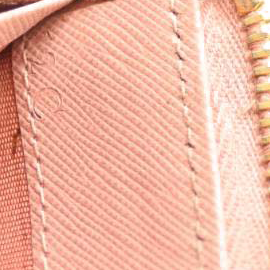 PRADA Saffiano Metal Continental Zippy Zip Around Wallet Pink