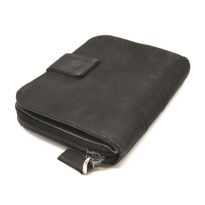 Prada Tessuto Nylon Compact Zip Around Wallet Black