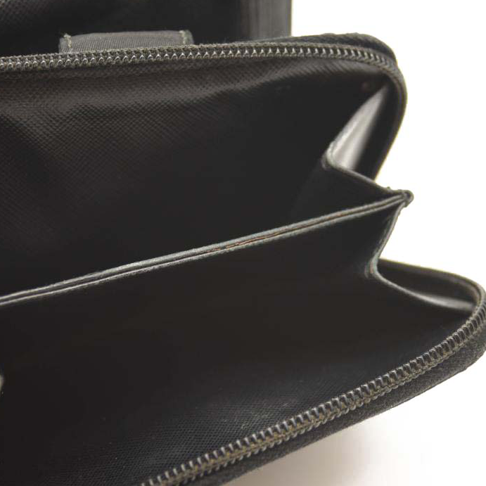 Prada Tessuto Nylon Compact Zip Around Wallet Black