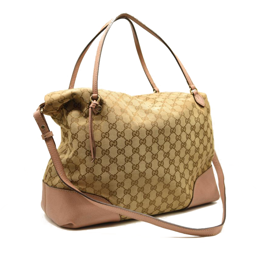 Gucci Brown GG Canvas Bree Satchel Pink Beige