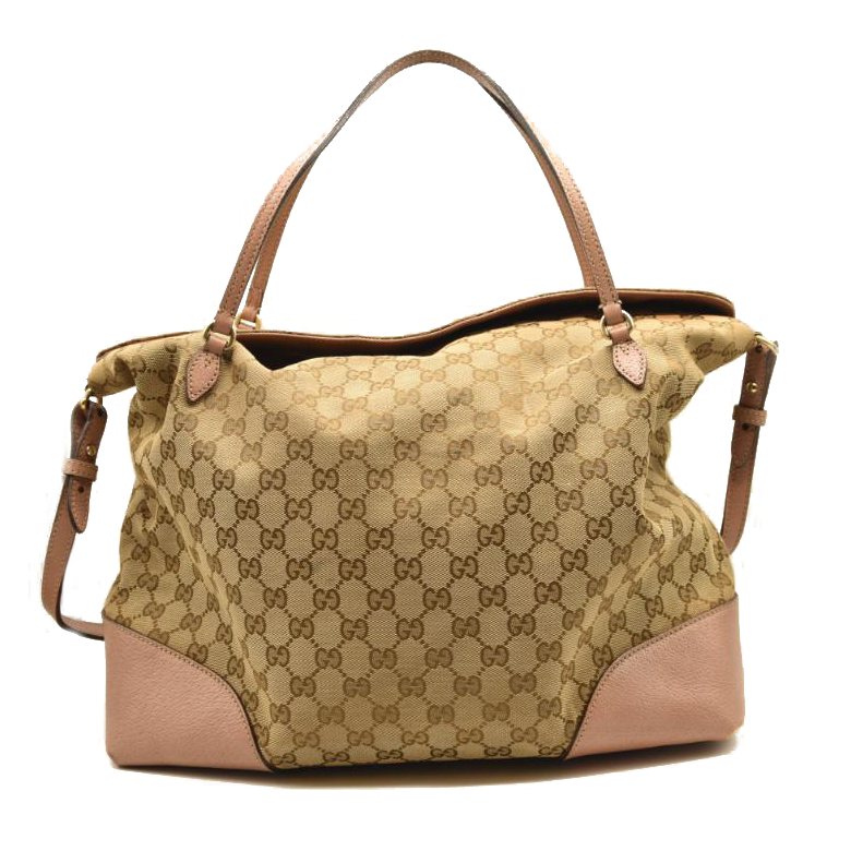 Gucci Brown GG Canvas Bree Satchel Pink Beige