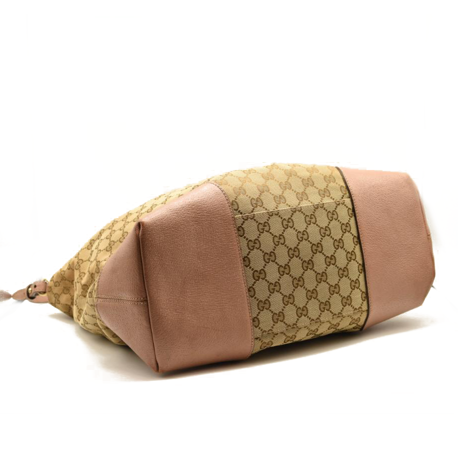 Gucci Brown GG Canvas Bree Satchel Pink Beige