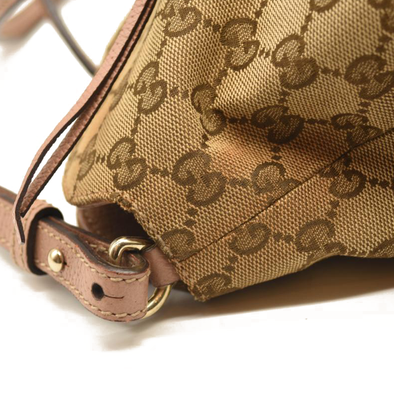 Gucci Brown GG Canvas Bree Satchel Pink Beige