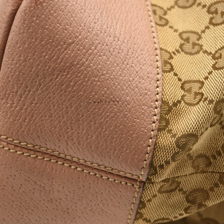 Gucci Brown GG Canvas Bree Satchel Pink Beige