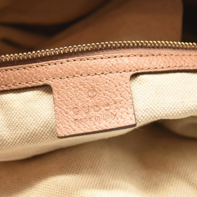 Gucci Brown GG Canvas Bree Satchel Pink Beige