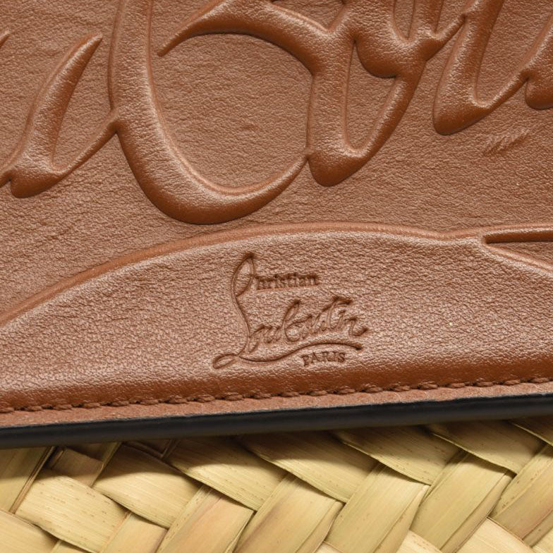 NEW CHRISTIAN LOUBOUTIN Woven Straw Loubishore Tote Beige